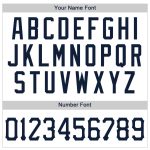 Custom Name and Number Personalized Authentic Baseball Jersey - White Navy Pinstripe Design Personalized White Navy Pinstripe