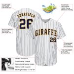 Personalized Authentic Baseball Jersey - Custom Name & Number - White Navy Pinstripe Navy-Gold Design Personalized White