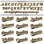 Personalized Navy Gold Pinstripe Baseball Jersey - Authentic White Design Personalized White Navy Pinstripe Navy-Gold Authentic