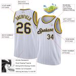 Personalized Navy Gold Basketball Jersey with Custom Name and Number - White Navy Pinstripe Authentic Design Personalized
