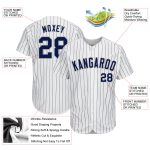 Customizable Navy Gray Pinstripe Baseball Jersey with Personalized Name & Number - Authentic Team Apparel Personalized White