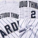 Customizable Navy Gray Pinstripe Baseball Jersey with Personalized Name & Number - Authentic Team Apparel Personalized White