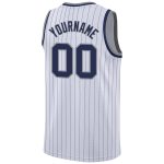 Custom Name and Number Basketball Jersey - Personalized White Navy Pinstripe Gray Authentic Jersey Personalized White Navy