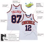 Personalized Custom Name Number Authentic Basketball Jersey White Navy Pinstripe Old Gold Red Personalized White Navy Pinstripe
