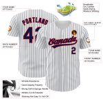 Custom Name Number Authentic Baseball Jersey - Personalized White Navy Pinstripe Red Team Jersey Personalized White Navy