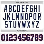 Customizable Basketball Jersey - Authentic White Navy Pinstripe with Team Name & Number - Red Accents Personalized White