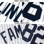 Custom Name and Number Personalized Navy White Pinstripe Softball Jersey for Team Personalized White Navy Pinstripe Navy
