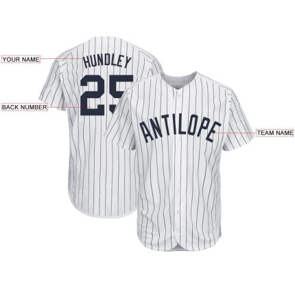 Custom Name and Number Personalized Navy White Pinstripe Softball Jersey for Team Personalized White Navy Pinstripe Navy