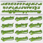 Custom Baseball Jersey with Personalized Name & Number - White Navy Pinstripe Neon Green Design Personalized White Navy Pinstripe