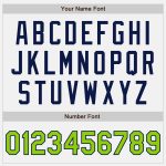 Custom Baseball Jersey with Personalized Name & Number - White Navy Pinstripe Neon Green Design Personalized White Navy Pinstripe