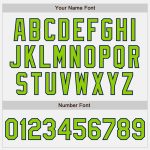 Custom Two-Button Softball Jersey with Name and Number - Personalized White Navy Pinstripe Unisex, Neon Green Design Personalized
