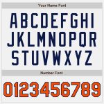 Custom Authentic Baseball Jersey with Personalized Name and Number - White Navy Pinstripe Orange Personalized White Navy