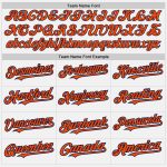 Personalized Unisex Softball Jersey - White Navy Pinstripe Orange Two-Button Design Personalized White Navy Pinstripe Orange