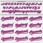 Personalized Custom Name and Number Pink White Navy Pinstripe Baseball Jersey Personalized White Navy Pinstripe Pink Authentic