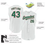 Custom Personalized Baseball Jersey - White Navy Pinstripe Red Sleeveless with Team Name & Number Personalized White Navy