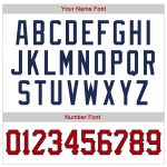 Custom Name Number Baseball Jersey - Personalized Red Navy White Pinstripe Team Jersey Personalized White Navy Pinstripe