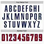 Personalized Red Navy Authentic Baseball Jersey - White Navy Pinstripe Design Personalized White Navy Pinstripe Red-Navy
