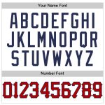 Custom Personalized Red-Navy Basketball Jersey with Name & Number - White Navy Pinstripe Design Personalized White Navy Pinstripe