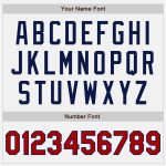 Custom Name Number Bomber Jacket Red Navy Pinstripe Full-Snap Varsity Letterman Personalized Team Apparel Personalized White