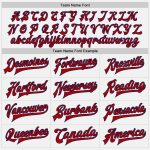 Custom Name Number Bomber Jacket Red Navy Pinstripe Full-Snap Varsity Letterman Personalized Team Apparel Personalized White