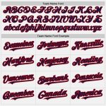 Personalized Unisex Softball Jersey - White Navy Pinstripe Red Two-Button Design Personalized White Navy Pinstripe Red Two-Button