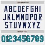 Custom Name and Number Baseball Jersey - Personalized Navy White Teal Pinstripe Authentic Jersey Personalized White Navy