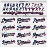 Custom USA Flag Bomber Jacket Personalized with Name & Number, Vintage White Navy Pinstripe Varsity Full-Snap Letterman Jacket