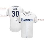 Custom Name and Number Personalized Baseball Jersey in White Navy and Powder Blue Personalized White Navy-Powder Blue Baseball