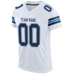 Custom Team Football Jersey - Personalized White Navy-Powder Blue Mesh with Name and Number Personalized White Navy-Powder