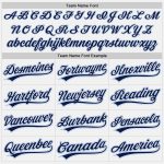 Custom Softball Jersey Unisex Personalized Name Number White Navy Powder Blue Two-Button Design Personalized White Navy-Powder