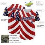Custom American Flag Baseball Jersey with 3D Design - Personalized White Navy-Red with Name and Number Personalized White