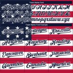 Personalized 3D American Flag Softball Jersey for Unisex | White Navy-Red Two-Button Design Personalized White Navy-Red 3D