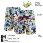 Custom Name Number Basketball Shorts 3D Pattern Hawaii Palm Trees Personalized White Navy Red Design Personalized White Navy-Red