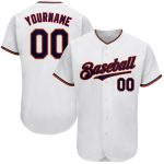 Personalized Authentic Baseball Jersey in White Navy-Red Color Personalized White Navy-Red Authentic Baseball Jersey