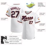 Custom Name and Number Personalized Baseball Jersey in White Navy-Red - Authentic Team Apparel Personalized White Navy-Red
