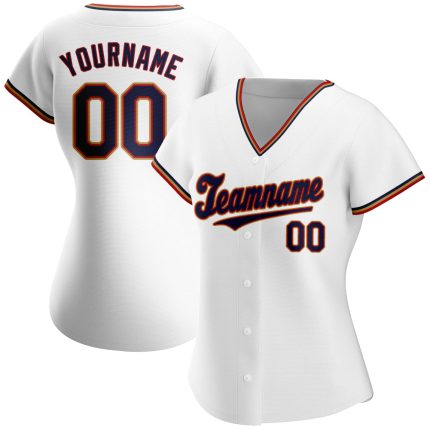 Custom Name and Number Personalized Baseball Jersey in White Navy-Red - Authentic Team Apparel Personalized White Navy-Red