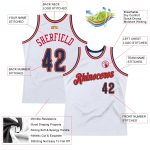 Personalized Authentic Basketball Jersey - White Navy Red Throwback Design Personalized White Navy-Red Authentic Throwback