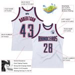 Custom Name Number Authentic Basketball Jersey - Personalized White Navy Red Throwback Personalized White Navy-Red Authentic