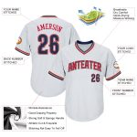 Custom Throwback Baseball Jersey Shirt - Personalized White Navy-Red Rib-Knit with Name and Number Personalized White Navy-Red