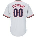 Custom Throwback Baseball Jersey Shirt - Personalized White Navy-Red Rib-Knit with Name and Number Personalized White Navy-Red