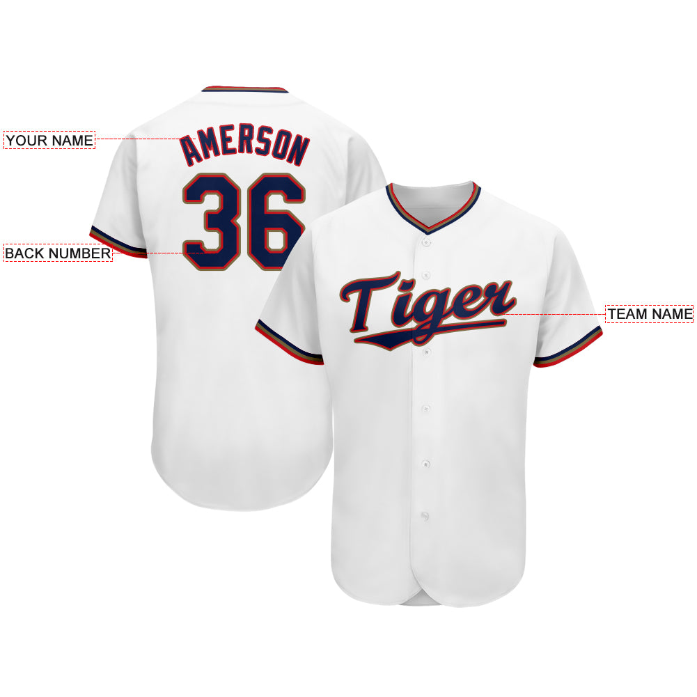 Personalized White Navy-Red Baseball Jersey Team Custom Name and Number Custom Name Number Baseball Jersey - Personalized Red Navy White Team Jersey Personalized White Navy-Red Baseball Jersey - Image 3