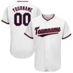 Custom Name Number Baseball Jersey - Personalized Red Navy White Team Jersey Personalized White Navy-Red Baseball Jersey