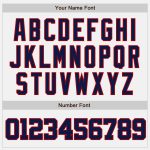 Personalized Two Tone Varsity Jacket in White Navy-Red Bomber Style Full-Snap Personalized White Navy-Red Bomber Full-Snap