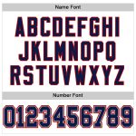 Custom Personalized Football Jersey with Team Name and Number, White Navy-Red Mesh Authentic Design Personalized White Navy-Red