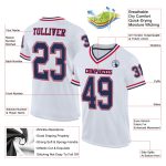 Personalized Throwback Football Jersey - Authentic White Navy Red Mesh Personalized White Navy-Red Mesh Authentic Throwback