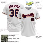 Customizable Unisex Softball Jersey with Name & Number - Two-Button Design in White, Navy, Red & Old Gold Personalized White