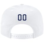 Custom Team Name and Number Personalized Snapback Hat - Adjustable White Navy Stitched Cap Personalized White Navy Stitched