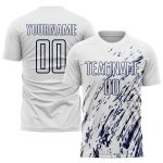 Personalized Soccer Jersey - White Navy Sublimation Uniform Personalized White Navy Sublimation Soccer Uniform Jersey