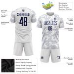 Custom Name and Number Personalized Soccer Jersey - White Navy Sublimation Team Uniform Personalized White Navy Sublimation