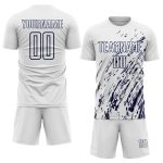 Personalized Soccer Jersey - White Navy Sublimation Uniform Personalized White Navy Sublimation Soccer Uniform Jersey